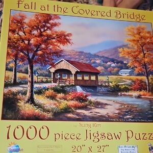 1000 Piece Jigsaw Puzzle - "Fall at the Covered Bridge"